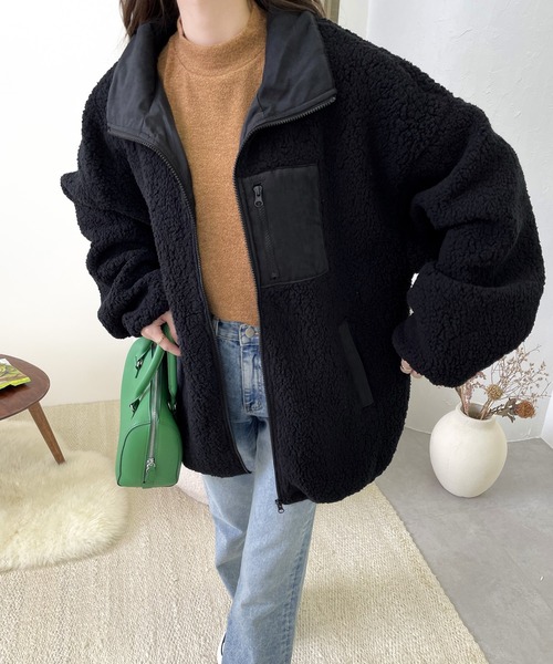 classicalelf(クラシカルエルフ)の「ゆるもこボアに癒され。ビッグシルエットボアブルゾン(ブルゾン・レディース・アイボリー/ブラック/ベージュ/モカ・X-LARGE/MEDIUM/LARGE/SMALL)」の18枚目の写真