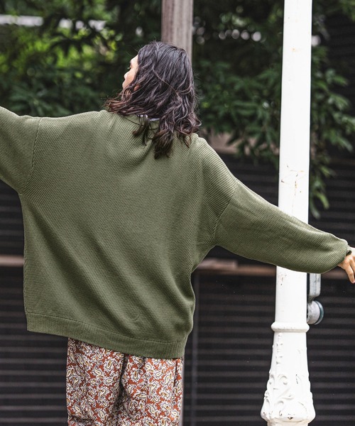 CAMBIO(カンビオ)の「mn2422-Soft Honeycomb Waffle Cotton Knit Pullover プルオーバー(ニット/セーター・メンズ・カーキ/グレー/ブラック・M/L)」の13枚目の写真