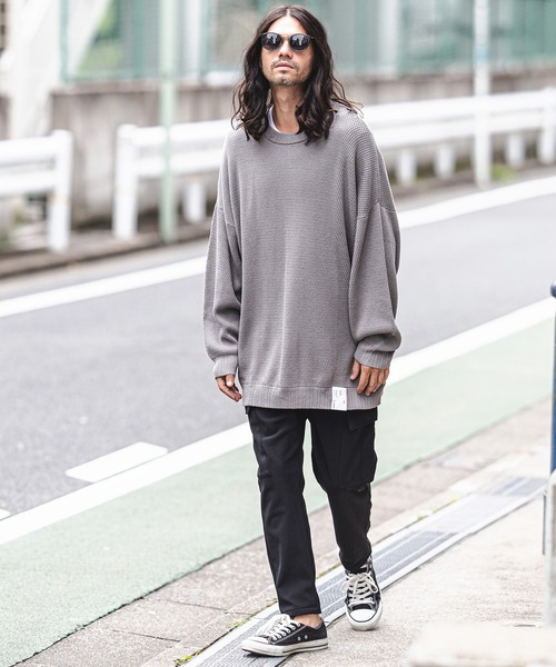 CAMBIO(カンビオ)の「mn2422-Soft Honeycomb Waffle Cotton Knit Pullover プルオーバー(ニット/セーター・メンズ・カーキ/グレー/ブラック・M/L)」の20枚目の写真