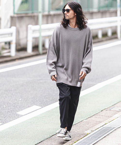 CAMBIO(カンビオ)の「mn2422-Soft Honeycomb Waffle Cotton Knit Pullover プルオーバー(ニット/セーター・メンズ・カーキ/グレー/ブラック・M/L)」の21枚目の写真