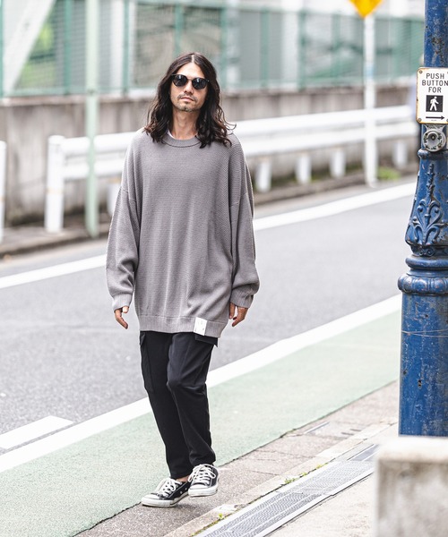 CAMBIO(カンビオ)の「mn2422-Soft Honeycomb Waffle Cotton Knit Pullover プルオーバー(ニット/セーター・メンズ・カーキ/グレー/ブラック・M/L)」の22枚目の写真