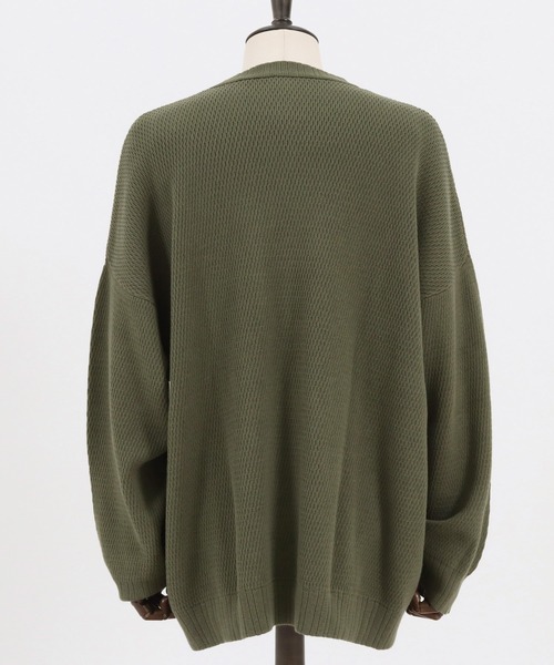 CAMBIO(カンビオ)の「mn2422-Soft Honeycomb Waffle Cotton Knit Pullover プルオーバー(ニット/セーター・メンズ・カーキ/グレー/ブラック・M/L)」の5枚目の写真