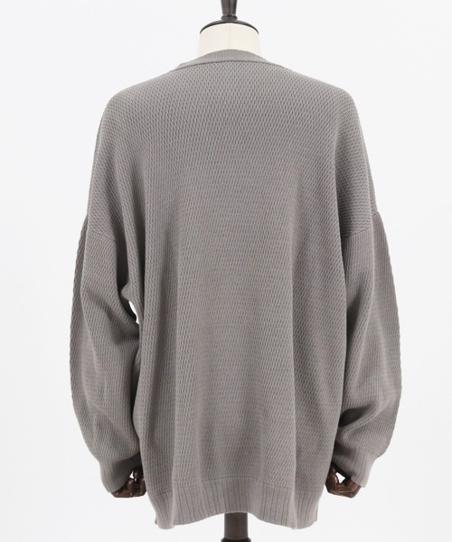 CAMBIO(カンビオ)の「mn2422-Soft Honeycomb Waffle Cotton Knit Pullover プルオーバー(ニット/セーター・メンズ・カーキ/グレー/ブラック・M/L)」の7枚目の写真