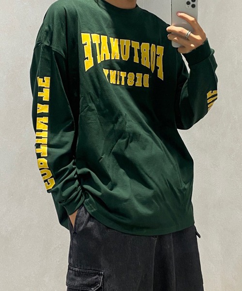 kutir（クティール）の「ワニ・カレッジロゴロンT（Tシャツ/カットソー・メンズ・チャコールグレー/ブラック/オフホワイト/グリーン・MEDIUM/LARGE）」の4枚目の写真