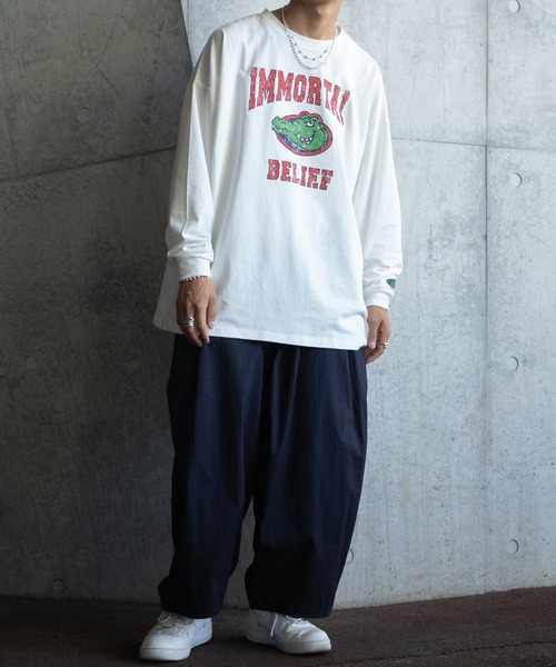 kutir（クティール）の「ワニ・カレッジロゴロンT（Tシャツ/カットソー・メンズ・チャコールグレー/ブラック/オフホワイト/グリーン・MEDIUM/LARGE）」の21枚目の写真