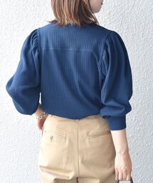 SHIPS（シップス）の「【WEB限定】クリンプギャザースリーブプルオーバー◆（Tシャツ/カットソー）」