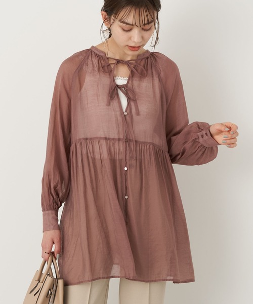 earth music&ecology(アースミュージックアンドエコロジー)の「3WAYボリュームチュニック *(シャツ/ブラウス・レディース・ライトベージュ/ミント/レッド系その他・FREE)」の3枚目の写真