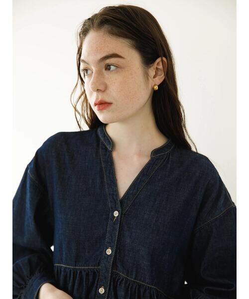 koe（コエ）の「デニムティアードワンピース（チュニック・レディース・インディゴブルー/ライトインディゴブルー・FREE）」の9枚目の写真