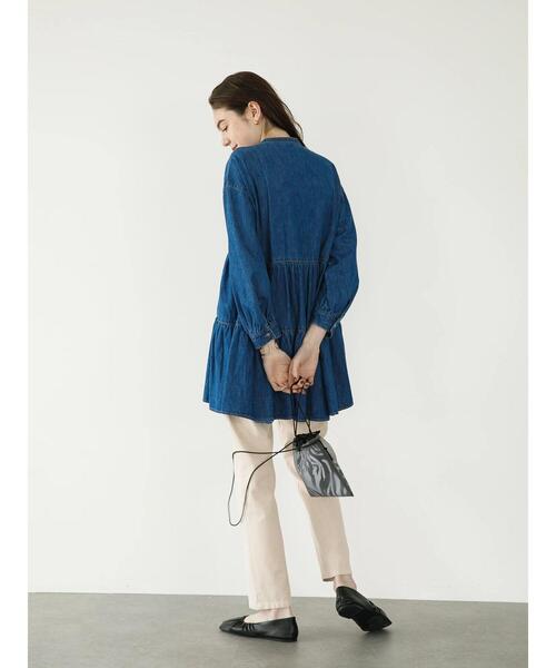 koe（コエ）の「デニムティアードワンピース（チュニック・レディース・インディゴブルー/ライトインディゴブルー・FREE）」の14枚目の写真