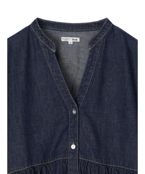 koe（コエ）の「デニムティアードワンピース（チュニック・レディース・インディゴブルー/ライトインディゴブルー・FREE）」の17枚目の写真