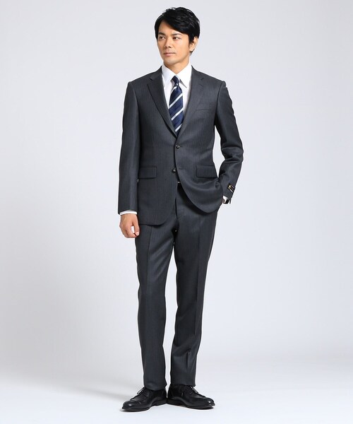 TAKEO KIKUCHI（タケオキクチ）の「◆【Sサイズ～】シャドーオルタネイトストライプパンツ Fabric by MIYUKI KEORI（スーツパンツ・メンズ・ネイビー系2/チャコール・01/03/02）」の4枚目の写真
