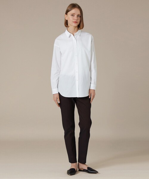 MACKINTOSH LONDON（マッキントッシュ ロンドン）の「【The Essential Collection】ハイカウントブロードラウンドカラーシャツ（シャツ/ブラウス・レディース・ブルー/ホワイト/クリアブルー・38）」の4枚目の写真