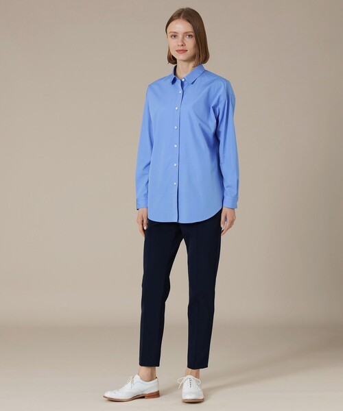 MACKINTOSH LONDON（マッキントッシュ ロンドン）の「【The Essential Collection】ハイカウントブロードラウンドカラーシャツ（シャツ/ブラウス・レディース・ブルー/ホワイト/クリアブルー・38）」の5枚目の写真