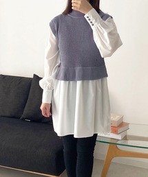 【TwentyThree】ニットベストドッキングシャツ
