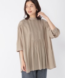 [10/6instaLIVE着用]【キナリノ掲載商品】ダブルフロント柔らかピンタックブラウス