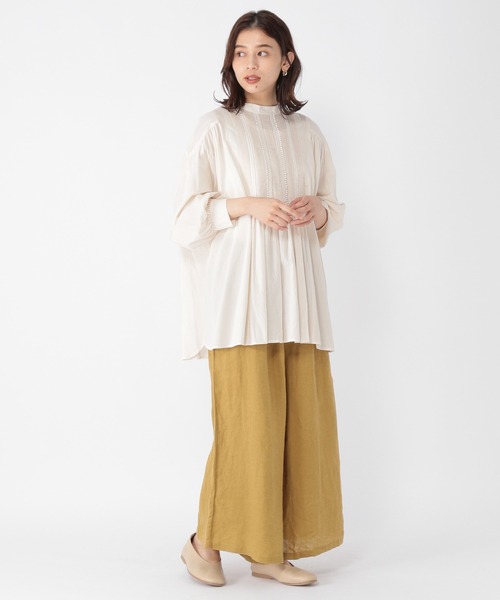 studio CLIP（スタディオクリップ）の「[10/6instaLIVE着用]【キナリノ掲載商品】ダブルフロント柔らかピンタックブラウス（シャツ/ブラウス・レディース・アイボリー/グレー/ブラック・FREE）」の8枚目の写真