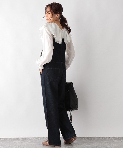 GLOBAL WORK（グローバルワーク）の「デニムオーバーオール/959794（サロペット/オーバーオール・レディース・ネイビー/オフホワイト/ブラック・FREE）」の9枚目の写真