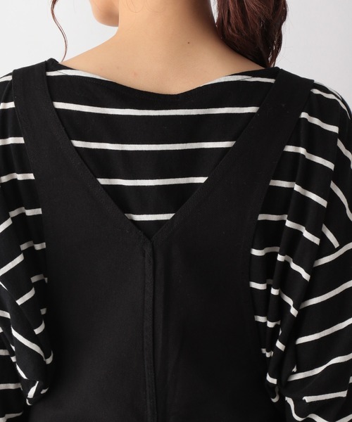 GLOBAL WORK（グローバルワーク）の「デニムオーバーオール/959794（サロペット/オーバーオール・レディース・ネイビー/オフホワイト/ブラック・FREE）」の11枚目の写真