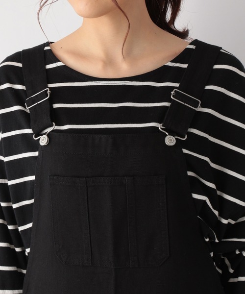 GLOBAL WORK（グローバルワーク）の「デニムオーバーオール/959794（サロペット/オーバーオール・レディース・ネイビー/オフホワイト/ブラック・FREE）」の7枚目の写真