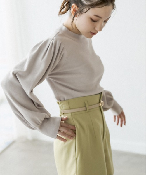 OLIVE des OLIVE（オリーブデオリーブ）の「レディライクハイネックニット（ニット/セーター・レディース・サックスブルー/ミント/ブラック/オフホワイト/ブラウン・FREE）」の5枚目の写真