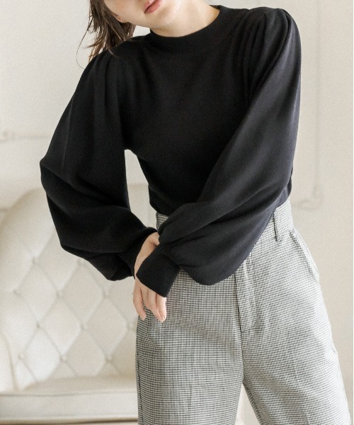 OLIVE des OLIVE（オリーブデオリーブ）の「レディライクハイネックニット（ニット/セーター・レディース・サックスブルー/ミント/ブラック/オフホワイト/ブラウン・FREE）」の13枚目の写真