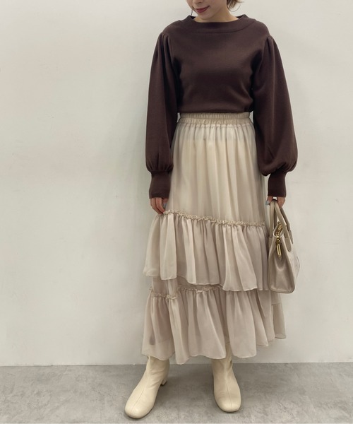 OLIVE des OLIVE（オリーブデオリーブ）の「レディライクハイネックニット（ニット/セーター・レディース・サックスブルー/ミント/ブラック/オフホワイト/ブラウン・FREE）」の12枚目の写真