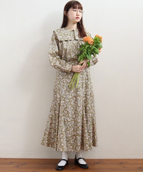 fig Ｌondon（フィグロンドン）の「ROSE　BL（シャツ/ブラウス・レディース・ダークブラウン/グリーン・FREE）」の14枚目の写真