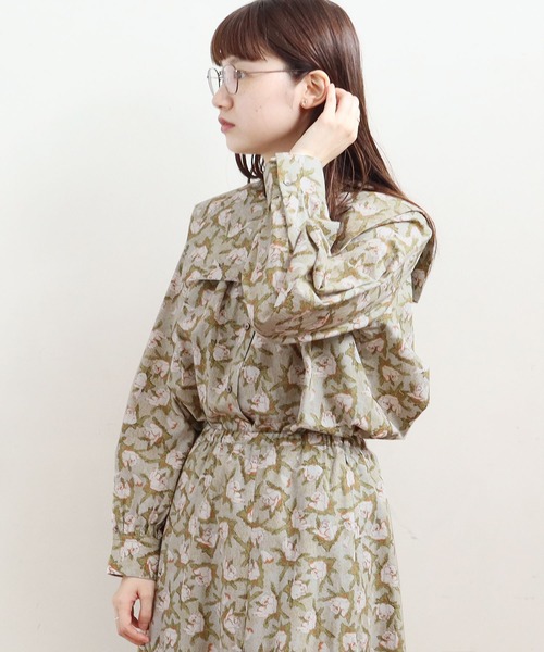 fig Ｌondon（フィグロンドン）の「ROSE　BL（シャツ/ブラウス・レディース・ダークブラウン/グリーン・FREE）」の4枚目の写真