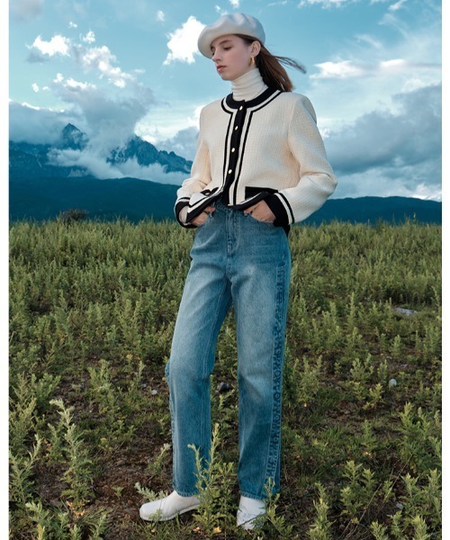 Fano Studios（ファノ ストゥディオズ）の「【Fano Studios】Double color piping tweed jacket FQ21W051（ノーカラージャケット・レディース・アイボリー・S/M/L）」の7枚目の写真