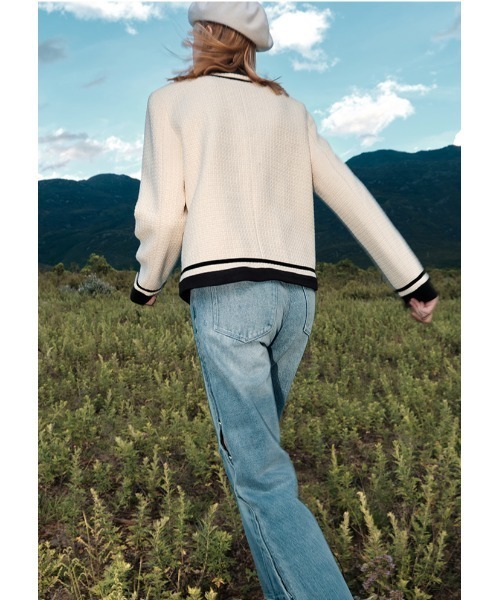 Fano Studios（ファノ ストゥディオズ）の「【Fano Studios】Double color piping tweed jacket FQ21W051（ノーカラージャケット・レディース・アイボリー・S/M/L）」の8枚目の写真