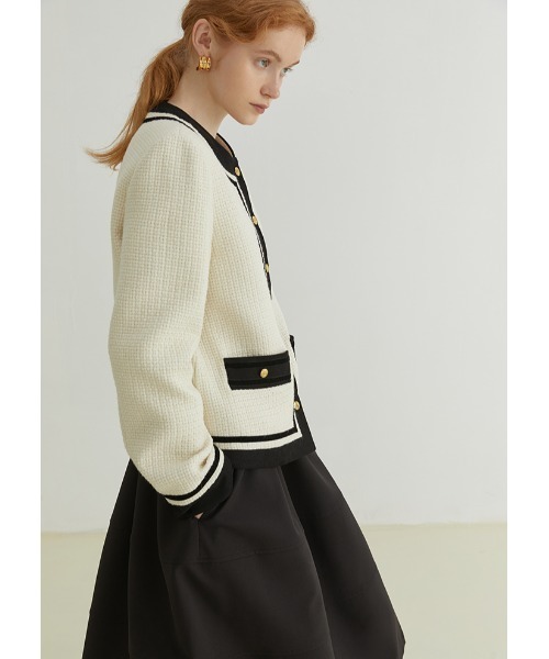 Fano Studios（ファノ ストゥディオズ）の「【Fano Studios】Double color piping tweed jacket FQ21W051（ノーカラージャケット・レディース・アイボリー・S/M/L）」の14枚目の写真