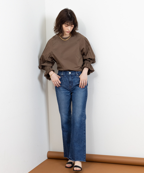 Rouge vif（ルージュヴィフ）の「プリーツブラウス（シャツ/ブラウス・レディース・ホワイト/ブラウン/ブラック/ホワイト系/ブラック系1・フリー）」の7枚目の写真