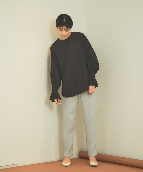 Rouge vif（ルージュヴィフ）の「プリーツブラウス（シャツ/ブラウス・レディース・ホワイト/ブラウン/ブラック/ホワイト系/ブラック系1・フリー）」の9枚目の写真