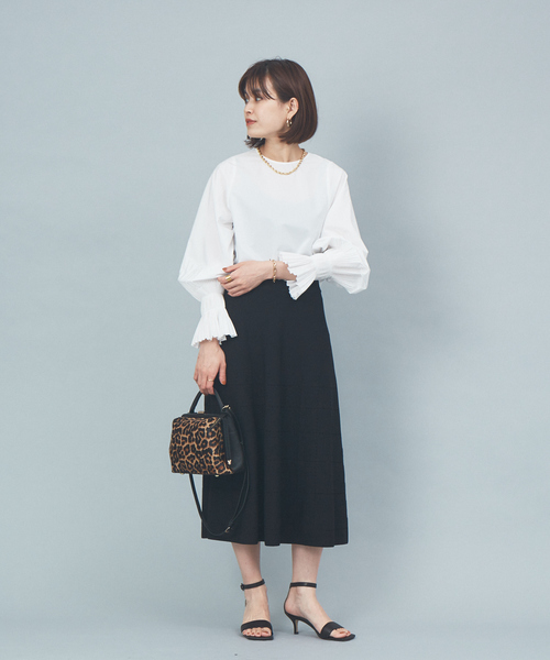 Rouge vif（ルージュヴィフ）の「プリーツブラウス（シャツ/ブラウス・レディース・ホワイト/ブラウン/ブラック/ホワイト系/ブラック系1・フリー）」の11枚目の写真