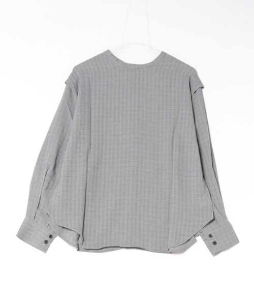 STYLEBLOCK(スタイルブロック)の「ジョーゼットチェック2WAYブラウス(シャツ/ブラウス・レディース・モカ/ブラック/ホワイト・M)」の2枚目の写真