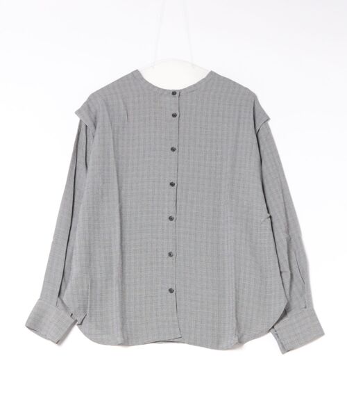 STYLEBLOCK(スタイルブロック)の「ジョーゼットチェック2WAYブラウス(シャツ/ブラウス・レディース・モカ/ブラック/ホワイト・M)」の10枚目の写真