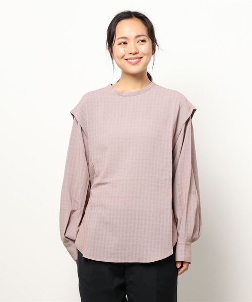 STYLEBLOCK(スタイルブロック)の「ジョーゼットチェック2WAYブラウス(シャツ/ブラウス・レディース・モカ/ブラック/ホワイト・M)」の8枚目の写真
