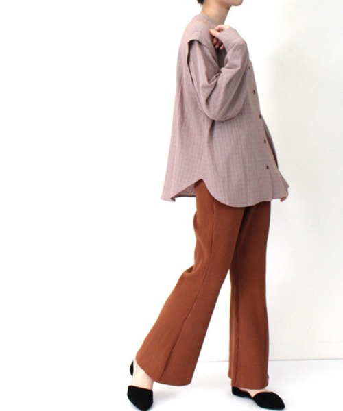 STYLEBLOCK(スタイルブロック)の「ジョーゼットチェック2WAYブラウス(シャツ/ブラウス・レディース・モカ/ブラック/ホワイト・M)」の9枚目の写真