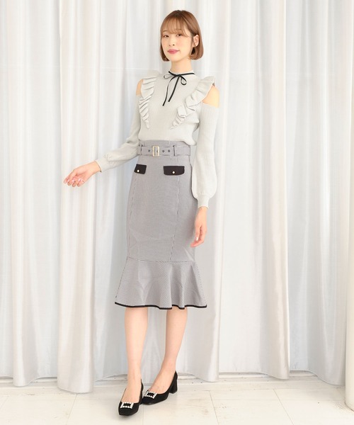 TITTY&CO.（ティティーアンドコー）の「チェックマーメイドスカート（スカート・レディース・ブラック/ブラウン/ベージュ・SMALL/MEDIUM）」の17枚目の写真