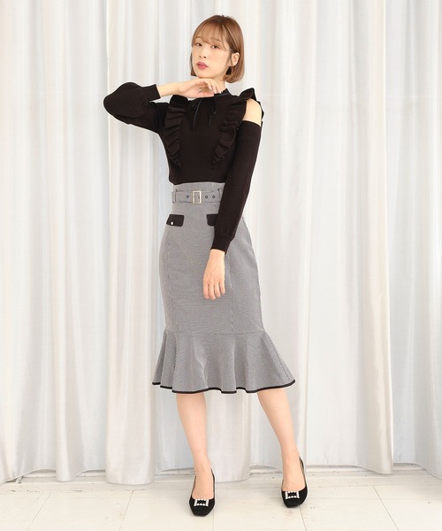 TITTY&CO.（ティティーアンドコー）の「チェックマーメイドスカート（スカート・レディース・ブラック/ブラウン/ベージュ・SMALL/MEDIUM）」の18枚目の写真