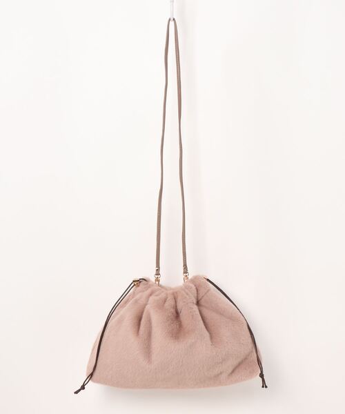 crie conforto(クリーコンフォルト)の「フェイクミンククラッチSD(ショルダーバッグ・レディース・ベージュ/ライトグレー・FREE)」の1枚目の写真