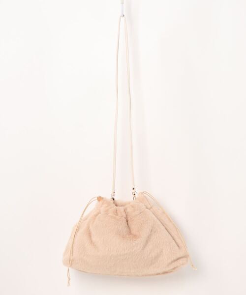 crie conforto(クリーコンフォルト)の「フェイクミンククラッチSD(ショルダーバッグ・レディース・ベージュ/ライトグレー・FREE)」の4枚目の写真