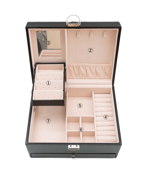 VitaFelice（ヴィータフェリーチェ）の「ジュエリーボックス（収納グッズ・レディース・ホワイト/ブラック・FREE）」の7枚目の写真