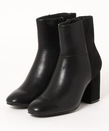 【V-SEVEN TWELVE THIRTY】チャンキーヒールショートブーツ