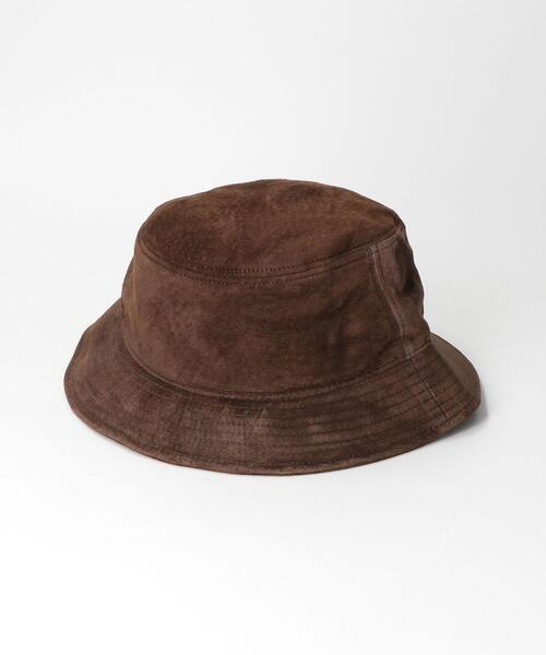 green label relaxing（グリーンレーベルリラクシング）の「＜RIDGEWOOD CAPS＞スエード バケットハット（ハット・メンズ・ダークブラウン/ブラック・FREE）」の2枚目の写真