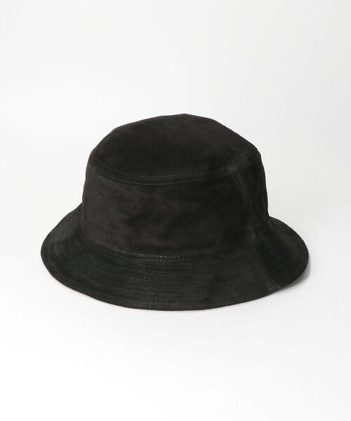 green label relaxing（グリーンレーベルリラクシング）の「＜RIDGEWOOD CAPS＞スエード バケットハット（ハット・メンズ・ダークブラウン/ブラック・FREE）」の4枚目の写真