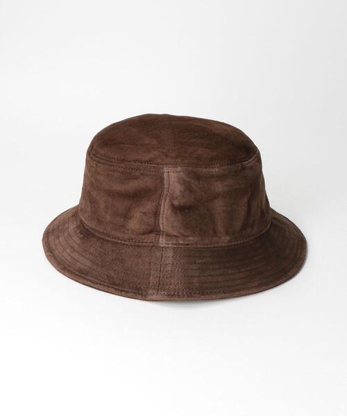 green label relaxing（グリーンレーベルリラクシング）の「＜RIDGEWOOD CAPS＞スエード バケットハット（ハット・メンズ・ダークブラウン/ブラック・FREE）」の5枚目の写真