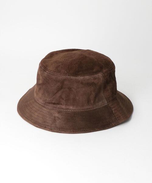green label relaxing（グリーンレーベルリラクシング）の「＜RIDGEWOOD CAPS＞スエード バケットハット（ハット・メンズ・ダークブラウン/ブラック・FREE）」の6枚目の写真