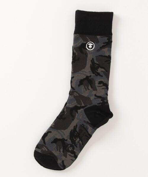 AAPE BY A BATHING APE(エーエイプバイアベイシングエイプ)の「AAPE SOCKS(ソックス/靴下・メンズ・パープル系その他4/ブラック系その他/グリーン系その他2・SMALL/LARGE)」の1枚目の写真