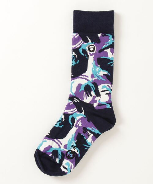 AAPE BY A BATHING APE(エーエイプバイアベイシングエイプ)の「AAPE SOCKS(ソックス/靴下・メンズ・パープル系その他4/ブラック系その他/グリーン系その他2・SMALL/LARGE)」の3枚目の写真